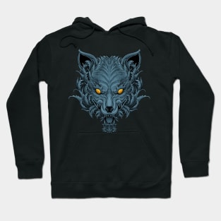Head of wolf in cold blue Hoodie